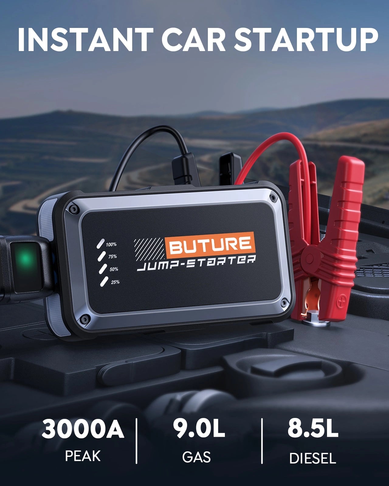 buture-beta08-starthilfe-auto-3000a-jump-starter-powerbank image 2