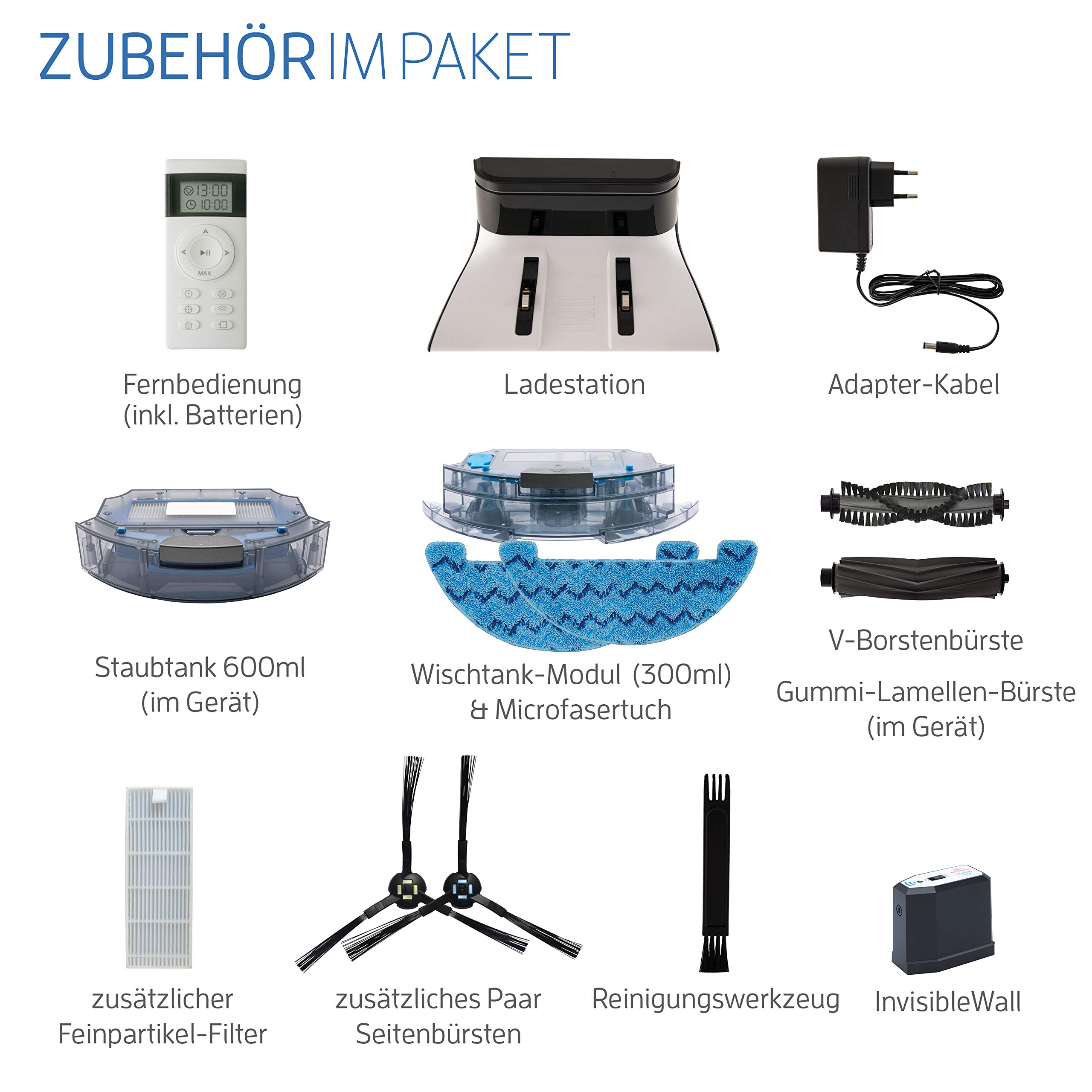 zaco-a9s-saugroboter-mit-wischfunktion-app-600ml-schwarz image 7