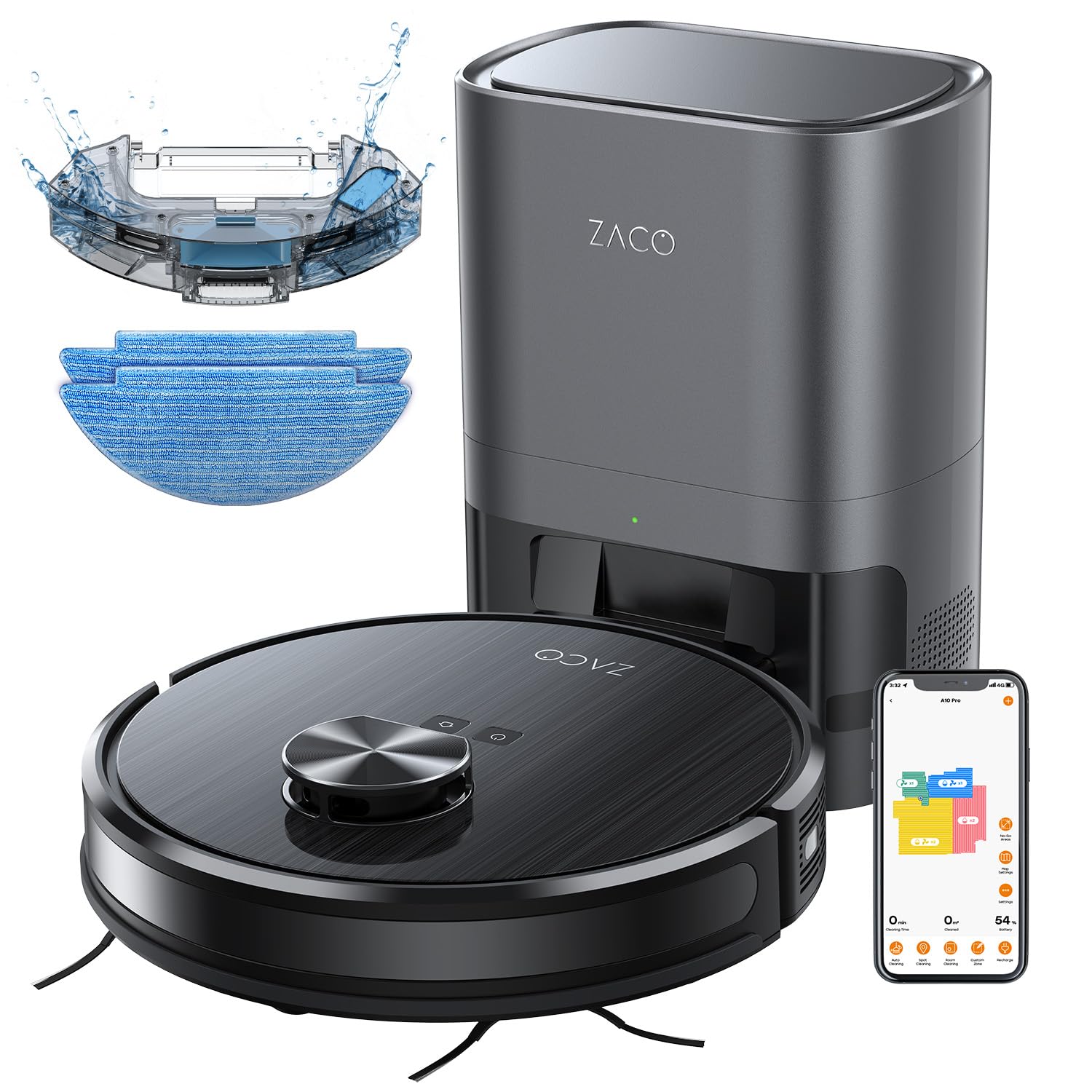 zaco-a10-pro-saugroboter-mit-wischfunktion-absaugstation-tierhaare image 1