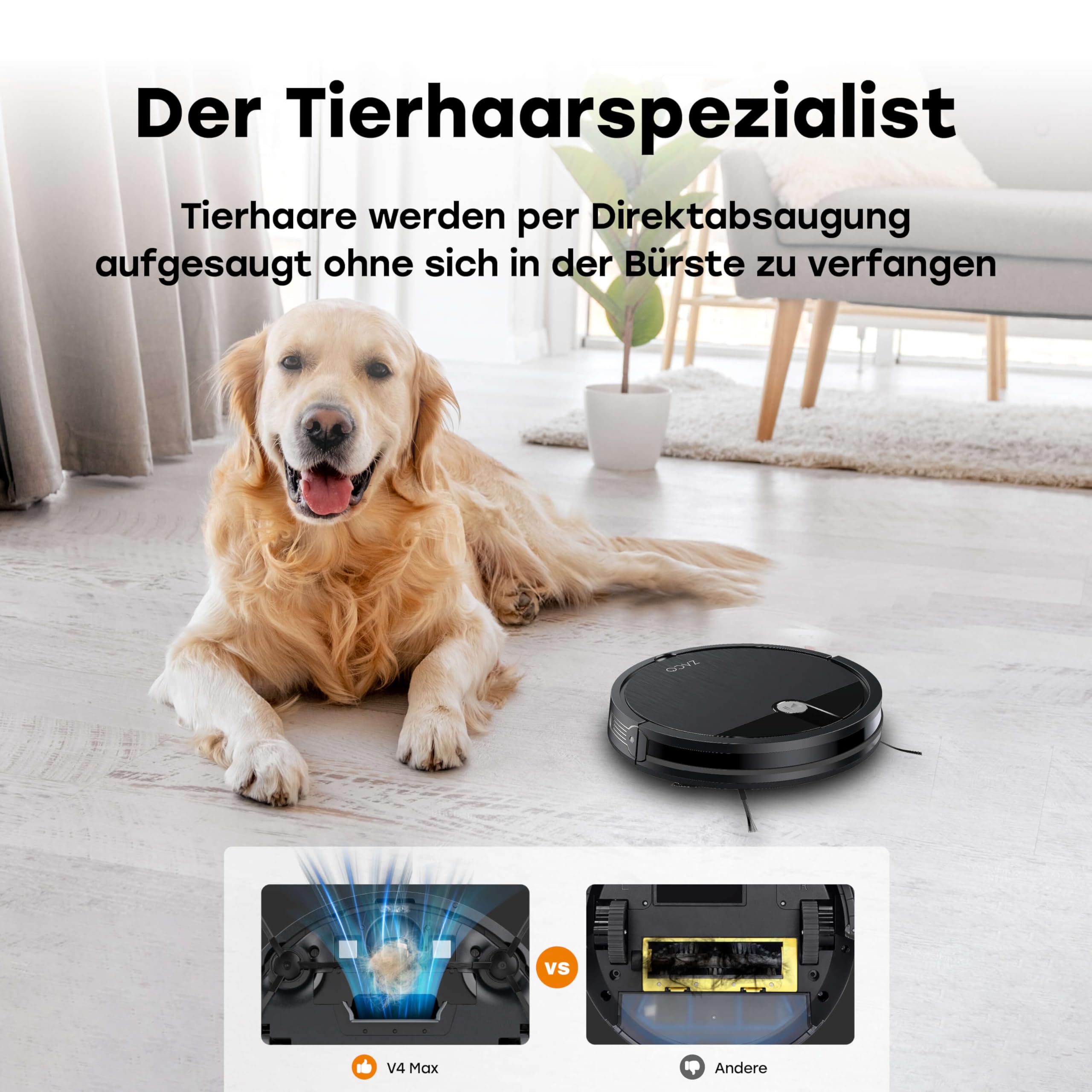 zaco-v4-max-saugroboter-3000pa-ohne-wischfunktion-tierhaare image 3