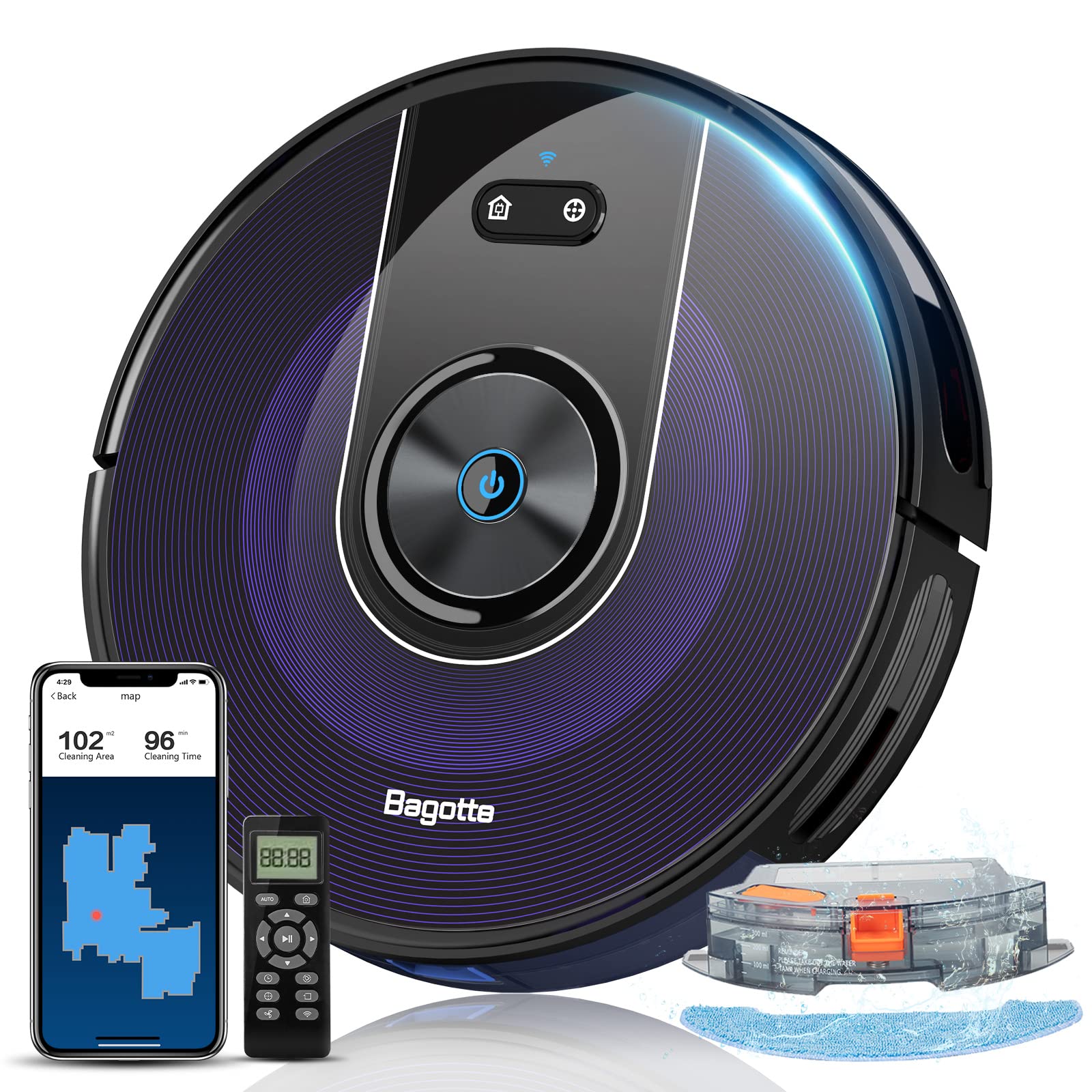 bagotte-bg800-saugroboter-2200pa-app-wischfunktion-120min image 1