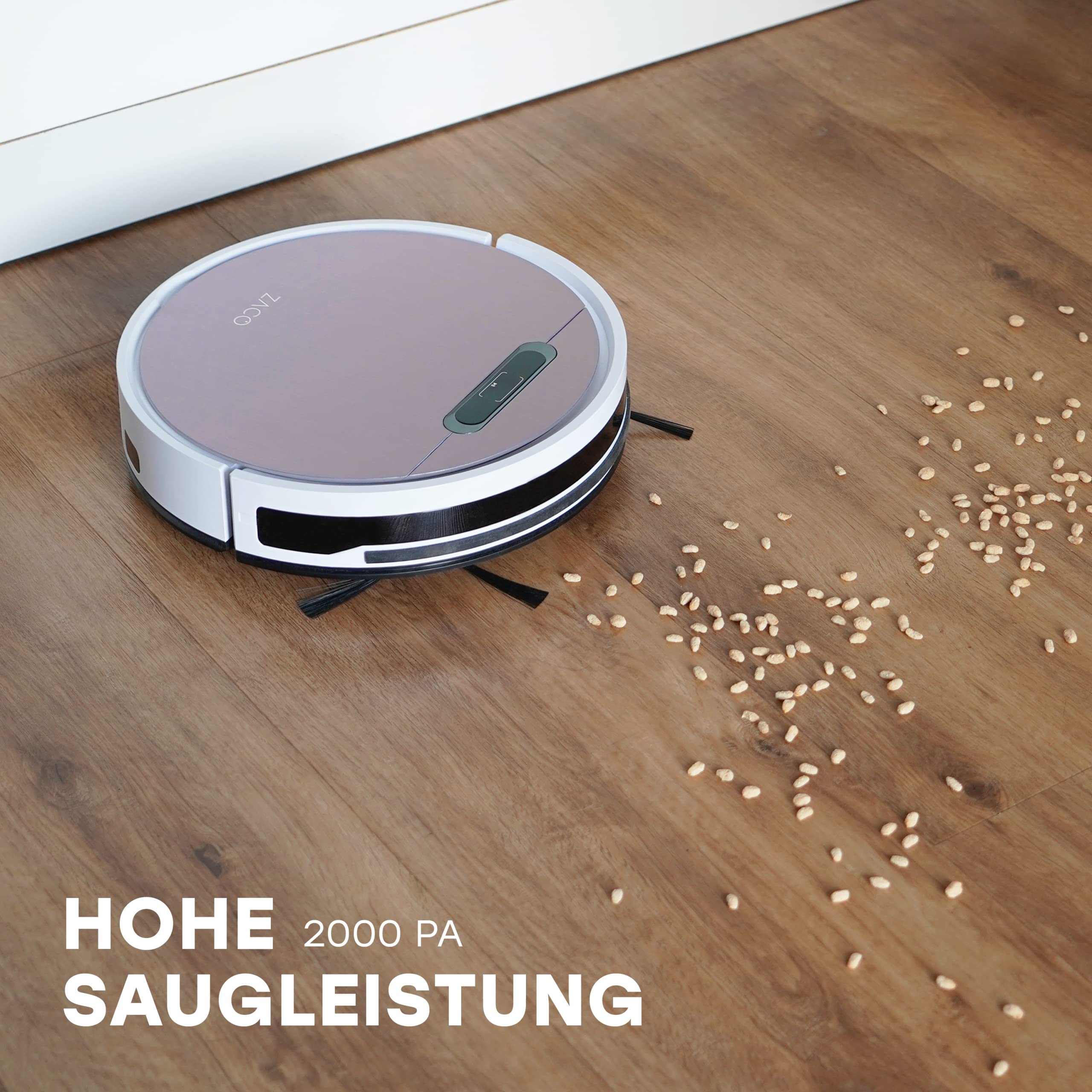 zaco-v6-saugroboter-mit-wischfunktion-2000pa-tierhaare-rose image 6